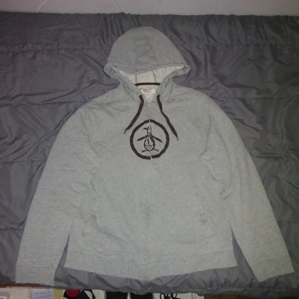 *ON SALE* Original Peguin🐧Gray Zip-Up Hoodie